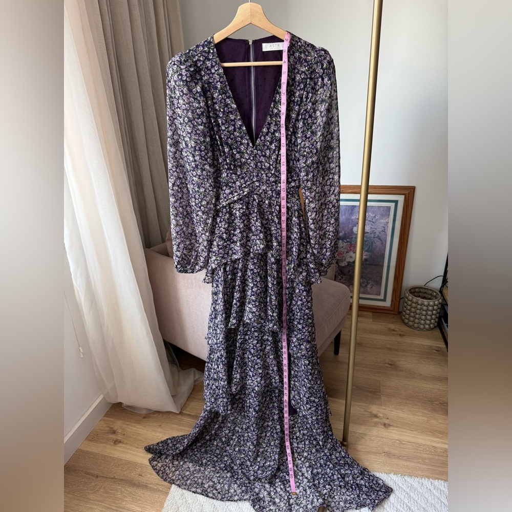 Astr Purple Floral Maxi Dress M - Picture 12 of 13